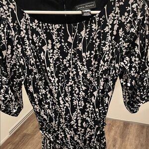 Jessica Howard Black and White Vine Print Dress